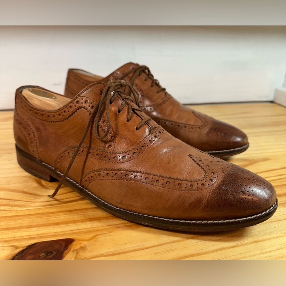 Cole Haan Brown Leather Wingtip Oxford Shoes Size 11